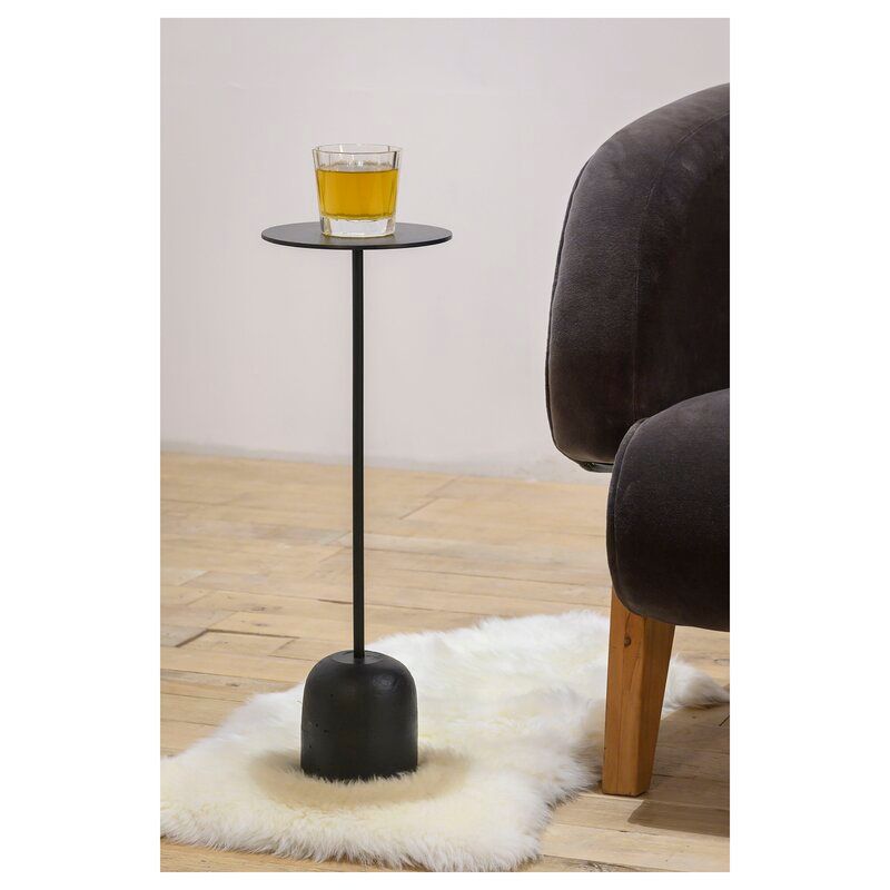 Cherri Tall Steel Pedestal End Table thumbnail 2