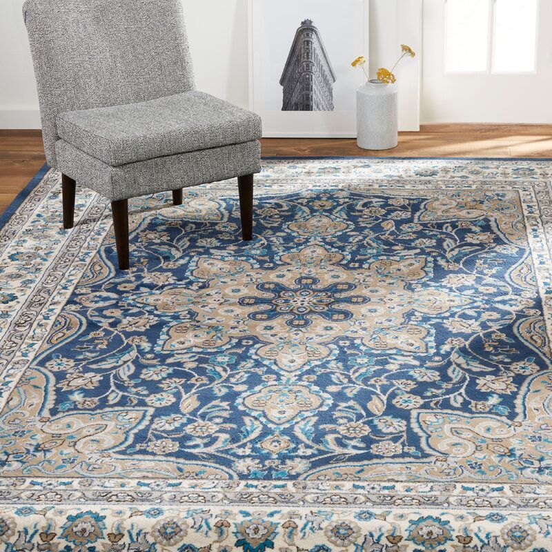 Mountview Oriental Navy Blue Area Rug-7'10"x10'6" thumbnail 2