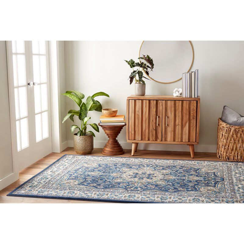 Mountview Oriental Navy Blue Area Rug-7'10"x10'6" thumbnail 4