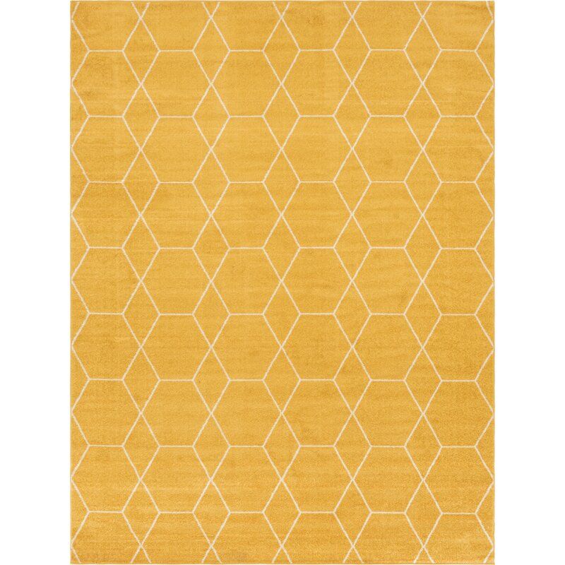 Elborough Geometric Yellow Area Rug-10'x13' thumbnail 3
