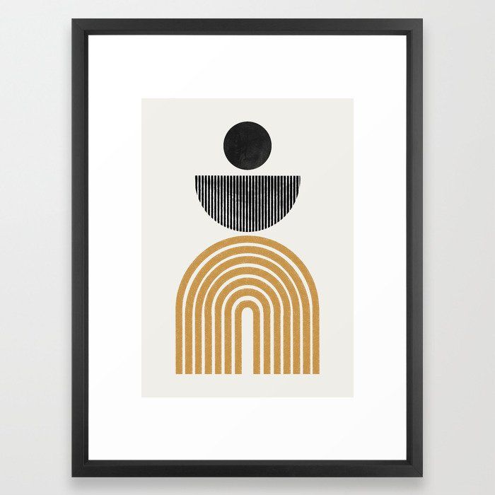 Rainbow and Moon Art Print With Frame thumbnail 2