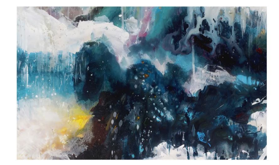 Crashing Waves Abstract Framed Canvas thumbnail 2