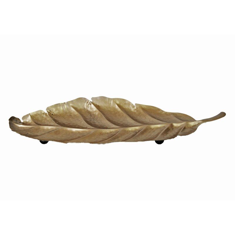 Korolevu Metal Shell Leaf Decorative Plate thumbnail 2