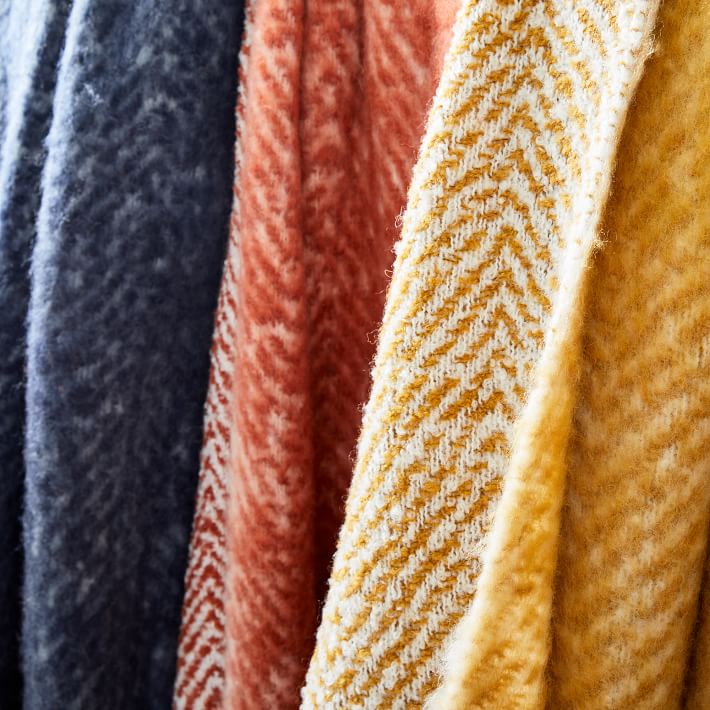 Brushed Herringbone Throw thumbnail 2