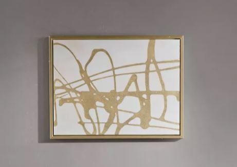 Study in Framed Canvas with Foil Gold White With Frame thumbnail 2