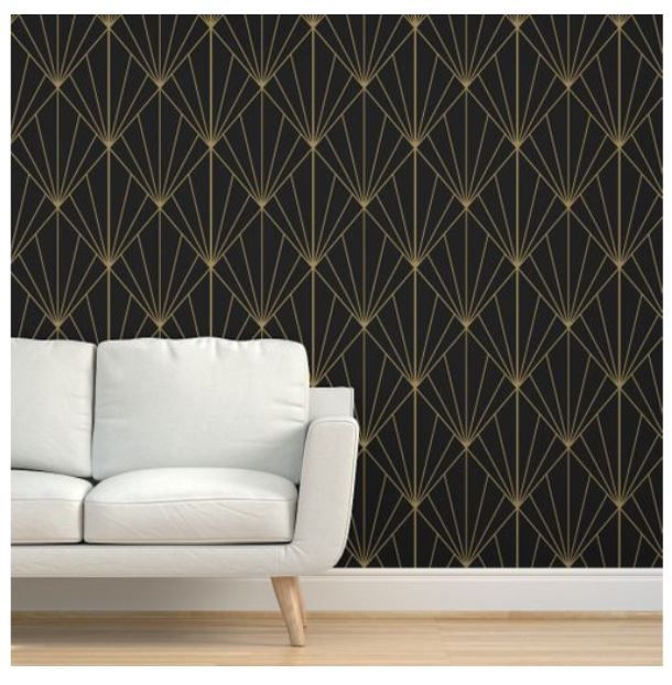 Sun Burst Gold on Charcoal Wallpaper thumbnail 2