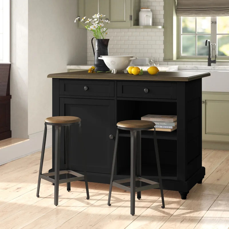 Kanisha Gilchrist Kitchen Island Set with Manufactured Wood Top thumbnail 3