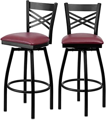 METAL CROSS BACK SWIVEL BAR STOOL thumbnail 2