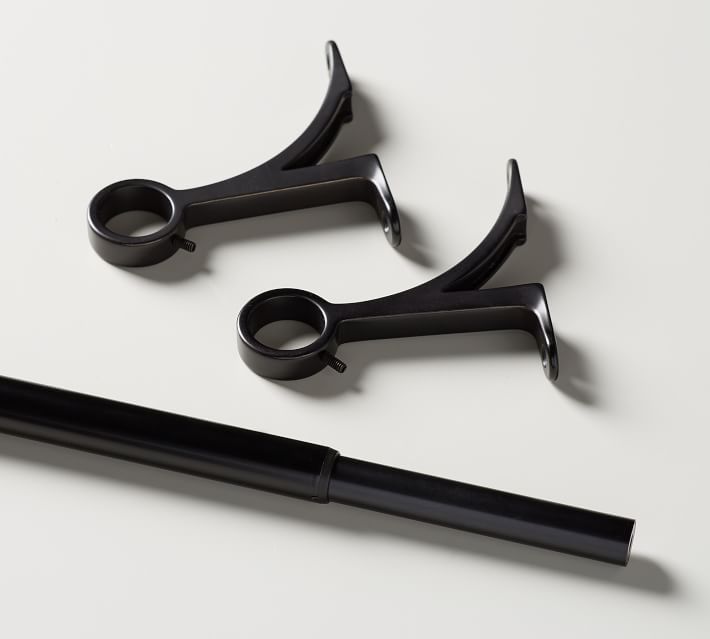 Antique Bronze Curtain Rod and Wall Bracket thumbnail 2