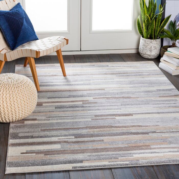 Warlick Medium Gray/Tan/White Area Rug thumbnail 2