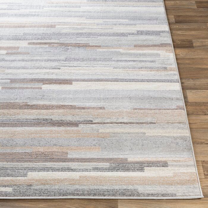 Warlick Medium Gray/Tan/White Area Rug thumbnail 5