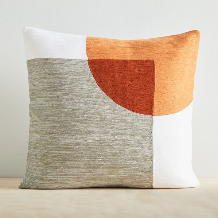 Crewel Overlapping Shapes Pillow Covers thumbnail 2