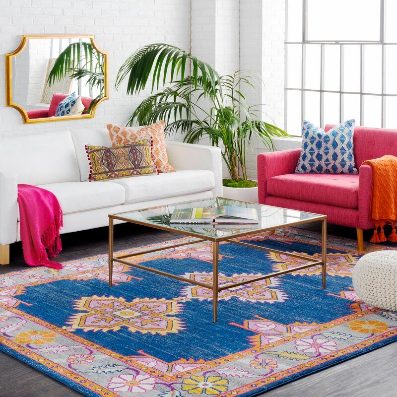  Arteaga Navy Gray Area Rug  thumbnail 2