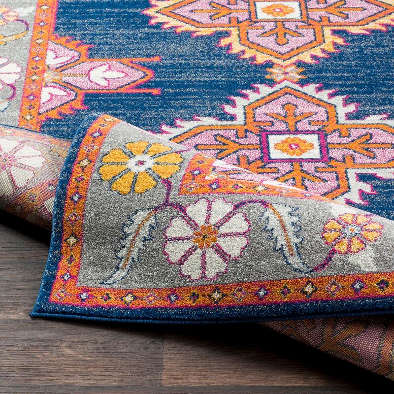  Arteaga Navy Gray Area Rug  thumbnail 3