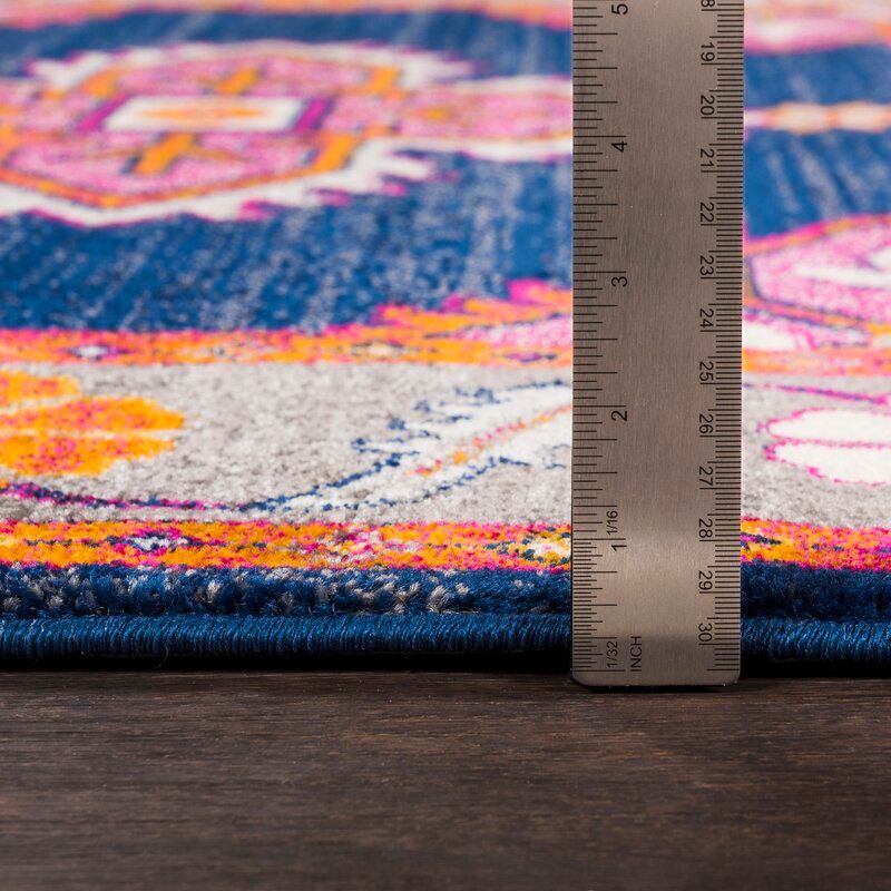  Arteaga Navy Gray Area Rug  thumbnail 4