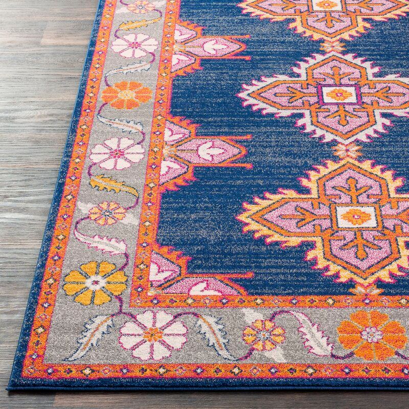  Arteaga Navy Gray Area Rug  thumbnail 5
