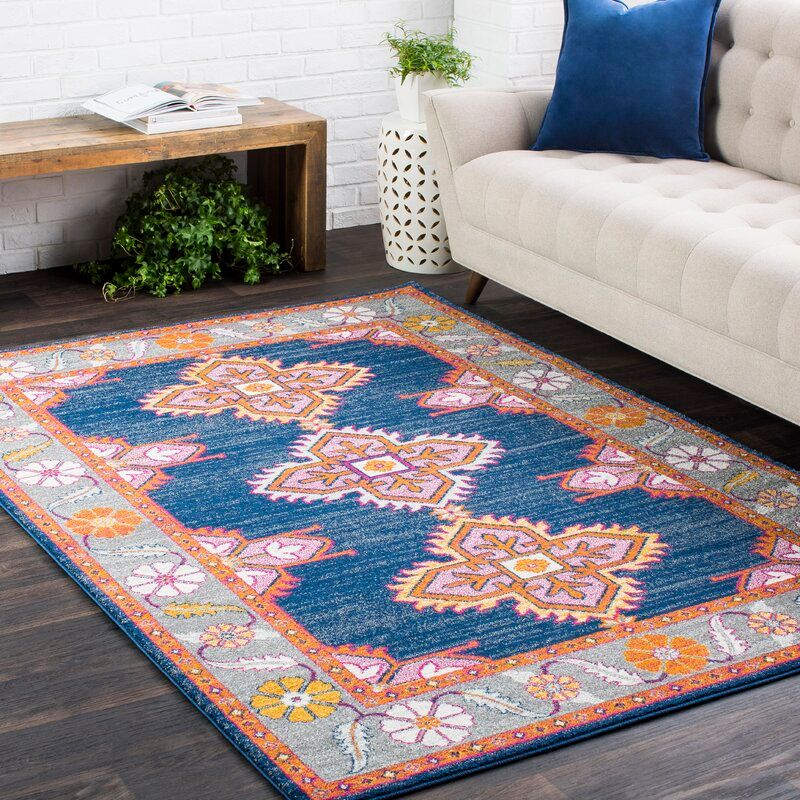  Arteaga Navy Gray Area Rug  thumbnail 6