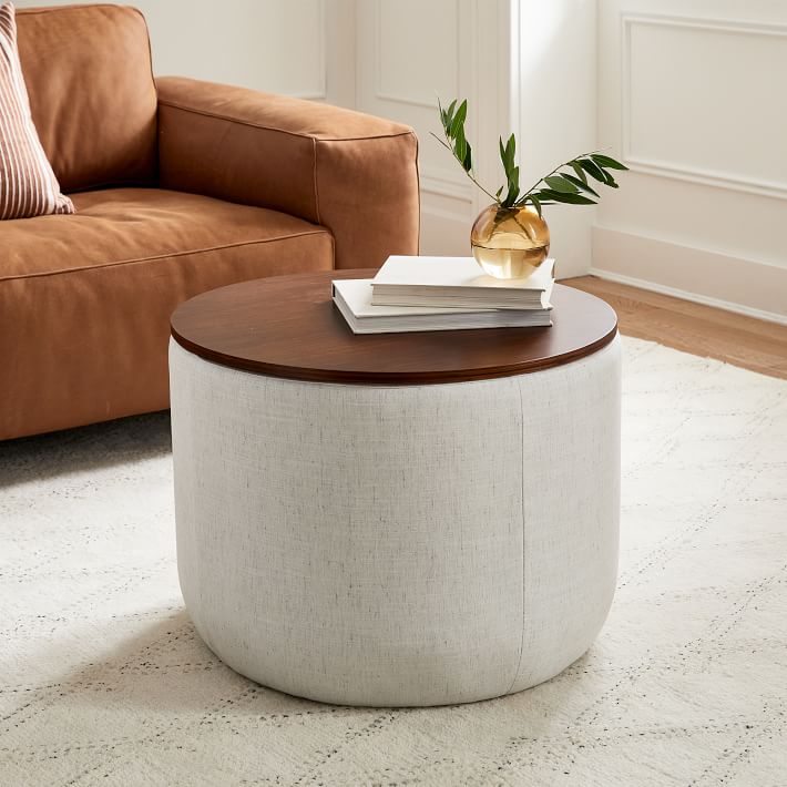 Upholstered Storage Base Ottoman Small thumbnail 3