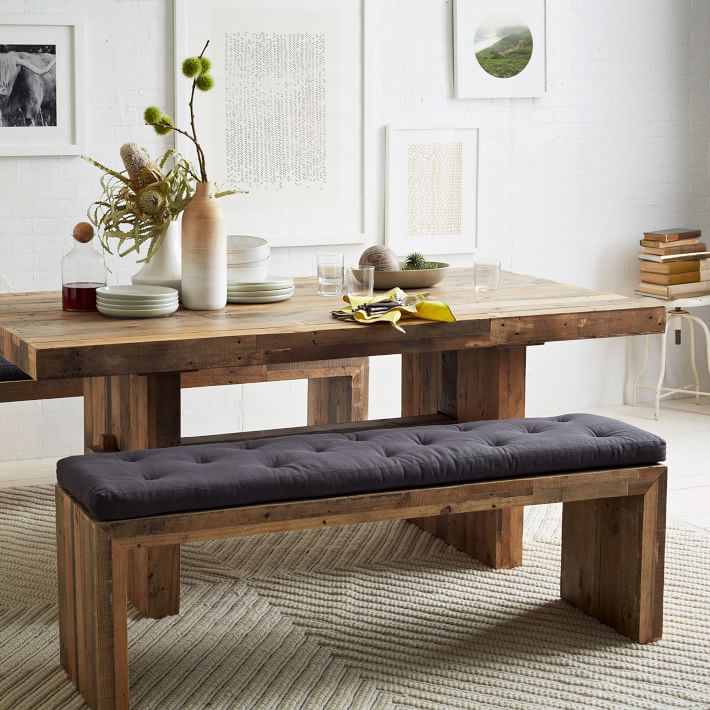 Emmerson Reclaimed Wood Dining Bench Chestnut thumbnail 5