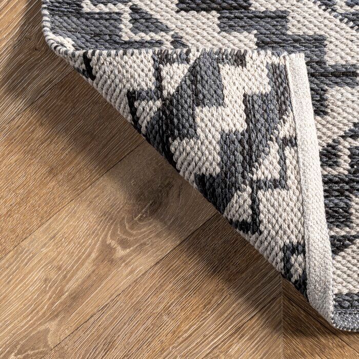 Kleiber Geometric Handmade Flatweave Cotton Area Rug-6'x9' thumbnail 4