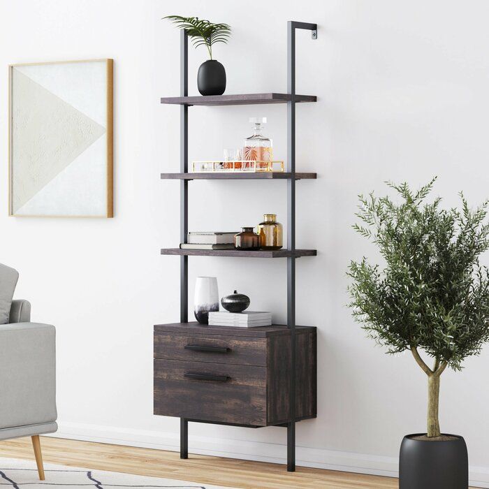 Zachary 73 H x 24 W Metal Ladder Bookcase thumbnail 2