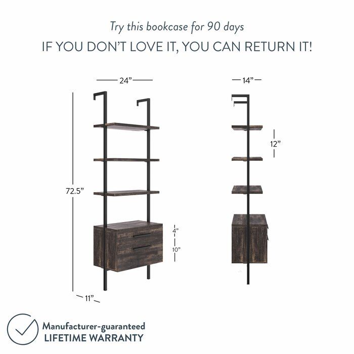 Zachary 73 H x 24 W Metal Ladder Bookcase thumbnail 5