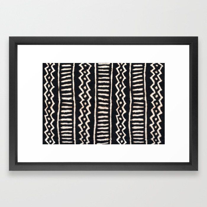 African Vintage Mali Mud Cloth Print With Frame thumbnail 2