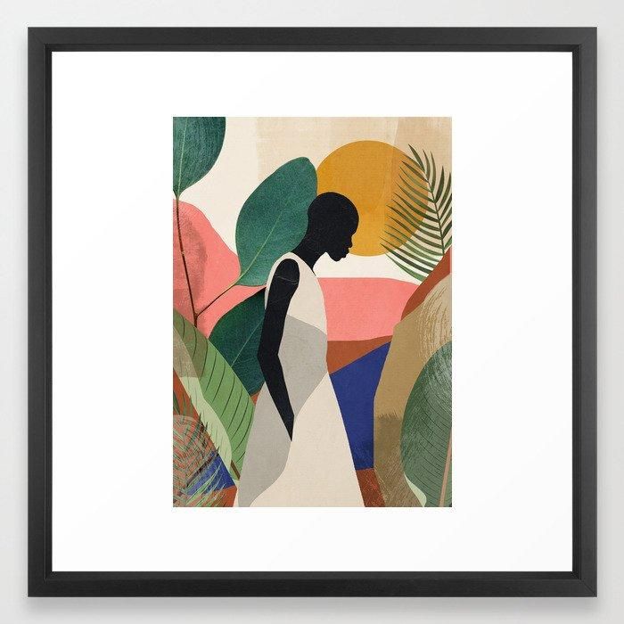 Tropical Girl Art Print With Frame thumbnail 2