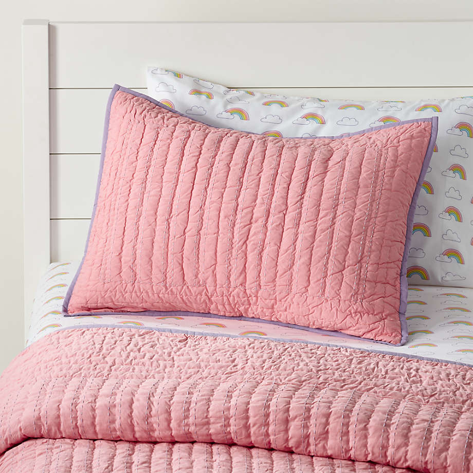 Stitched Pink Sham thumbnail 4