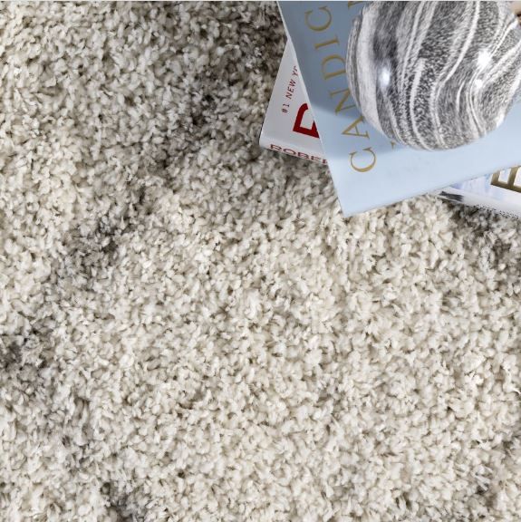Natural Soft Trellis Shag 6' 7" x 9' Area Rug thumbnail 4