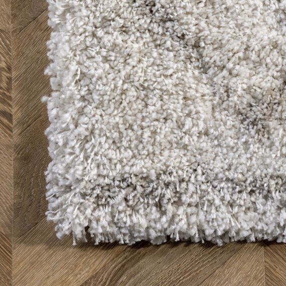 Natural Soft Trellis Shag 6' 7" x 9' Area Rug thumbnail 6