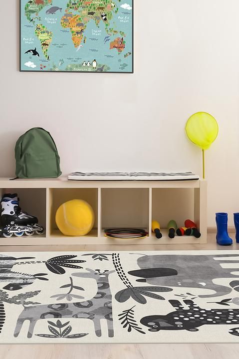 Jungle Safari Black & White Rug-5'x7' thumbnail 3