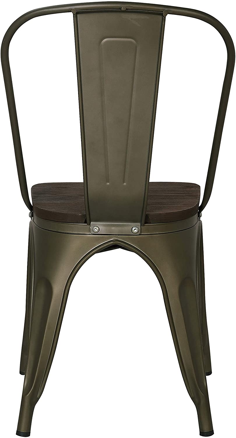 Poly and Bark Trattoria Kitchen and Dining Metal Side Chair thumbnail 2