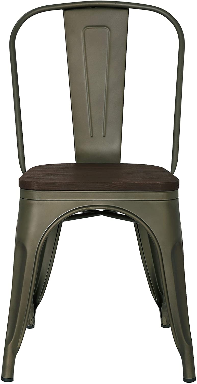 Poly and Bark Trattoria Kitchen and Dining Metal Side Chair thumbnail 4