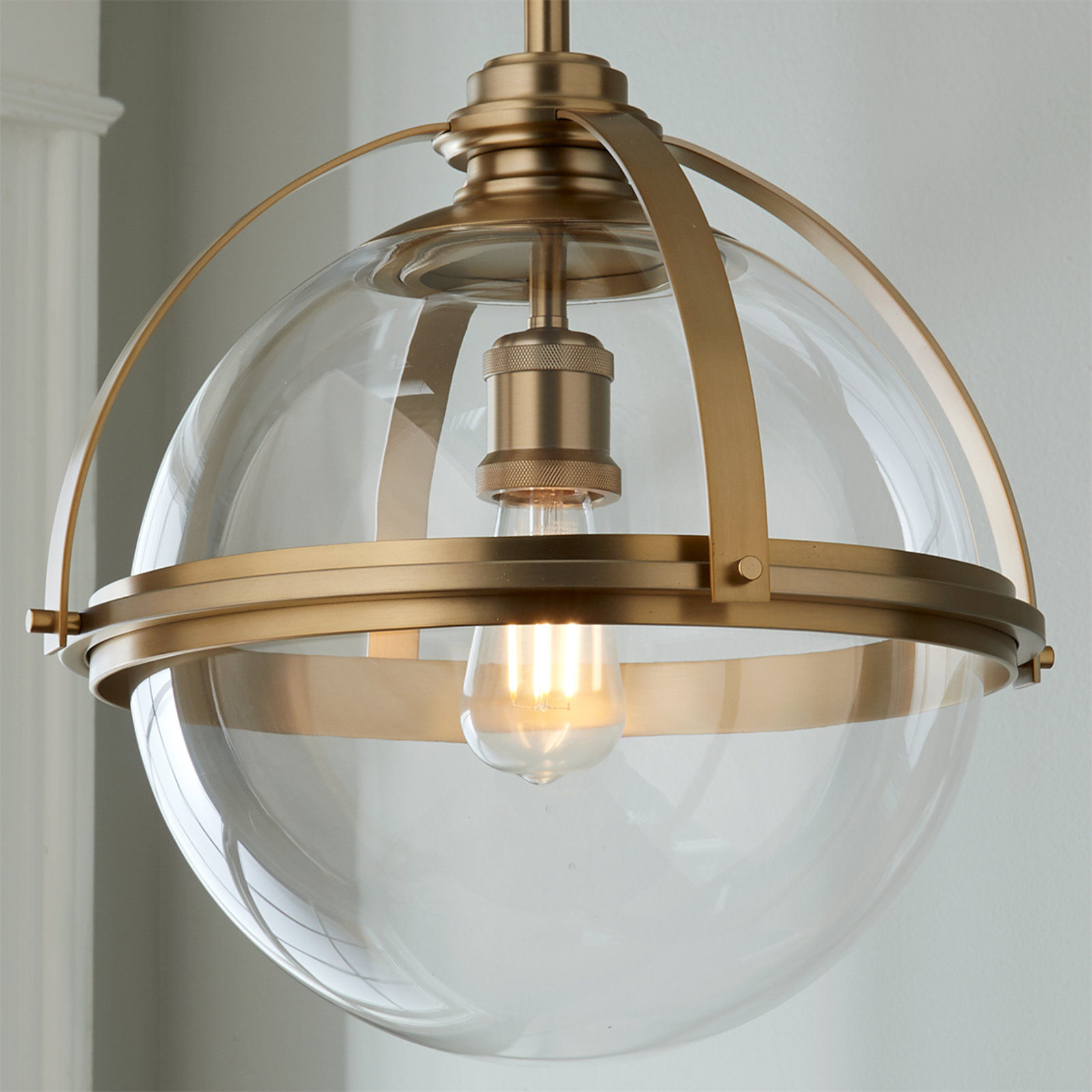 Industrial Banded Globe Pendant thumbnail 3