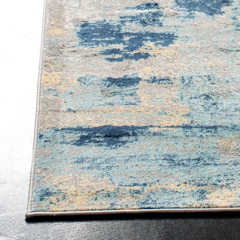 Muro Abstract Gray Navy Area Rug thumbnail 3