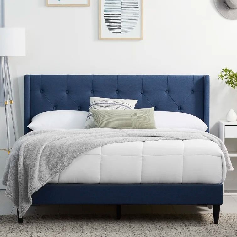 Petersen Tufted Upholstered Low Profile Platform Bed-King thumbnail 2
