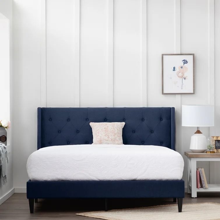 Petersen Tufted Upholstered Low Profile Platform Bed-King thumbnail 3