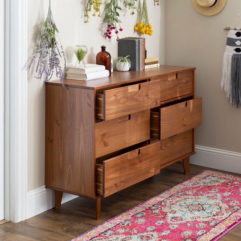 Dorinda Groove 6 Drawer Double Dresser thumbnail 2