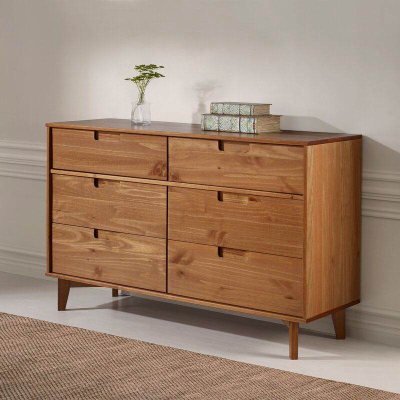 Dorinda Groove 6 Drawer Double Dresser thumbnail 3