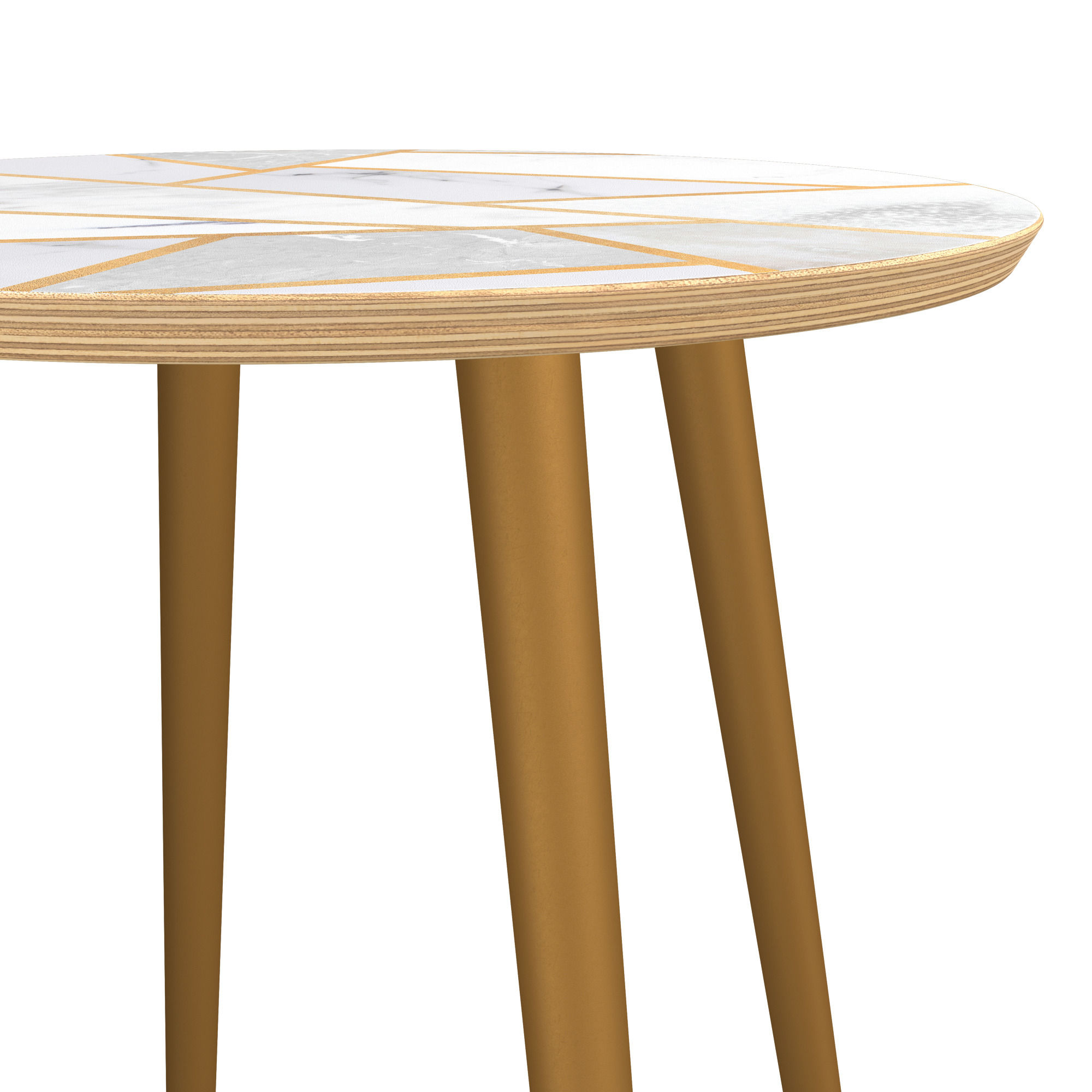 Latte Round Side Table in Marble Melange thumbnail 3