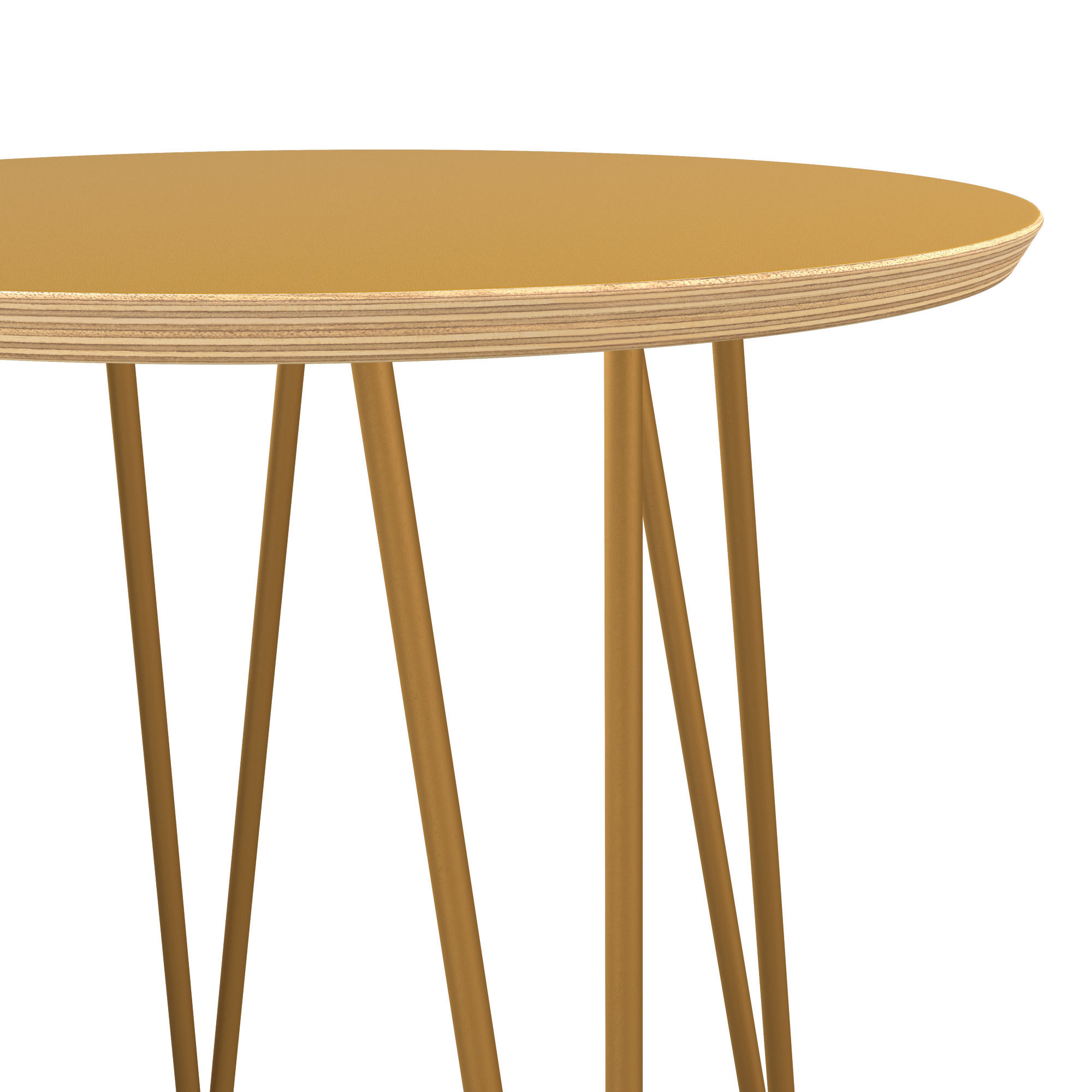 Latte Round Side Table in Moody Gold thumbnail 3