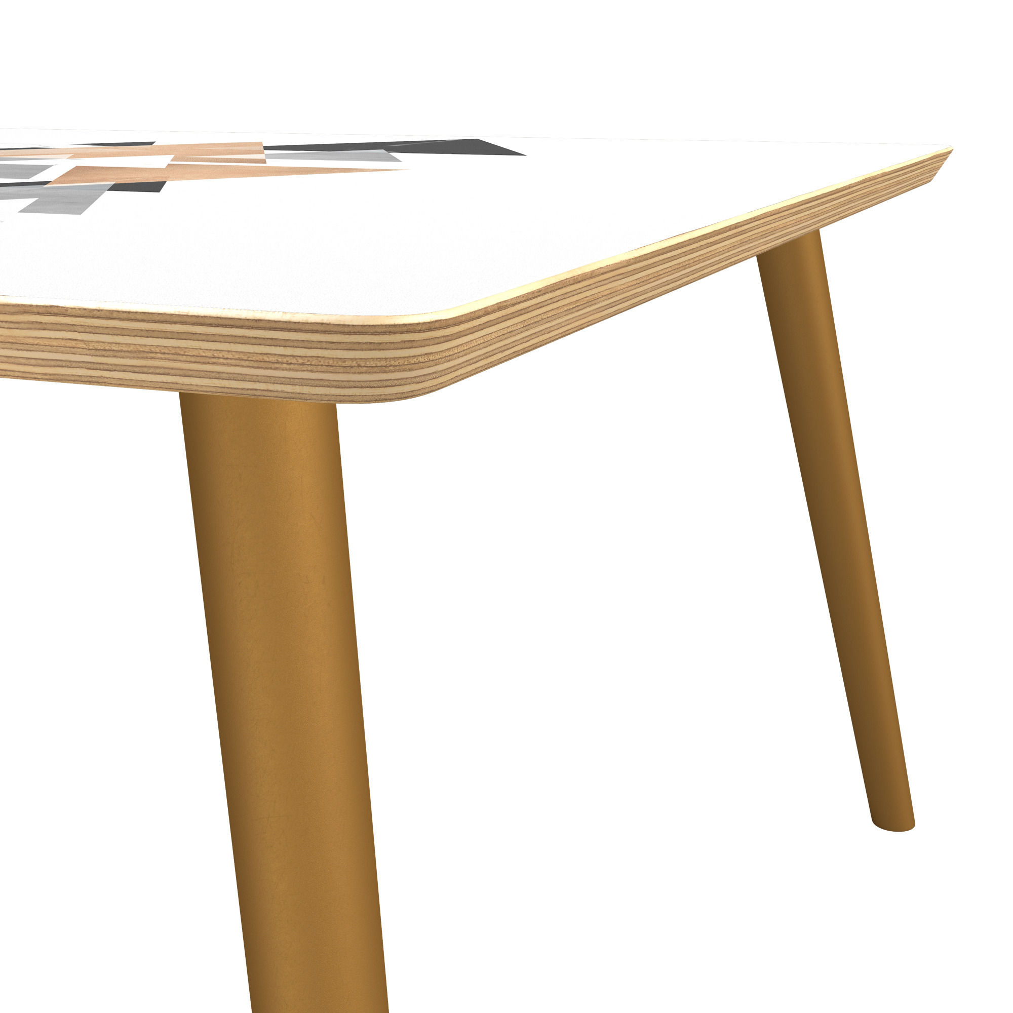 Latte Square Coffee Table in Marble And Gold thumbnail 4