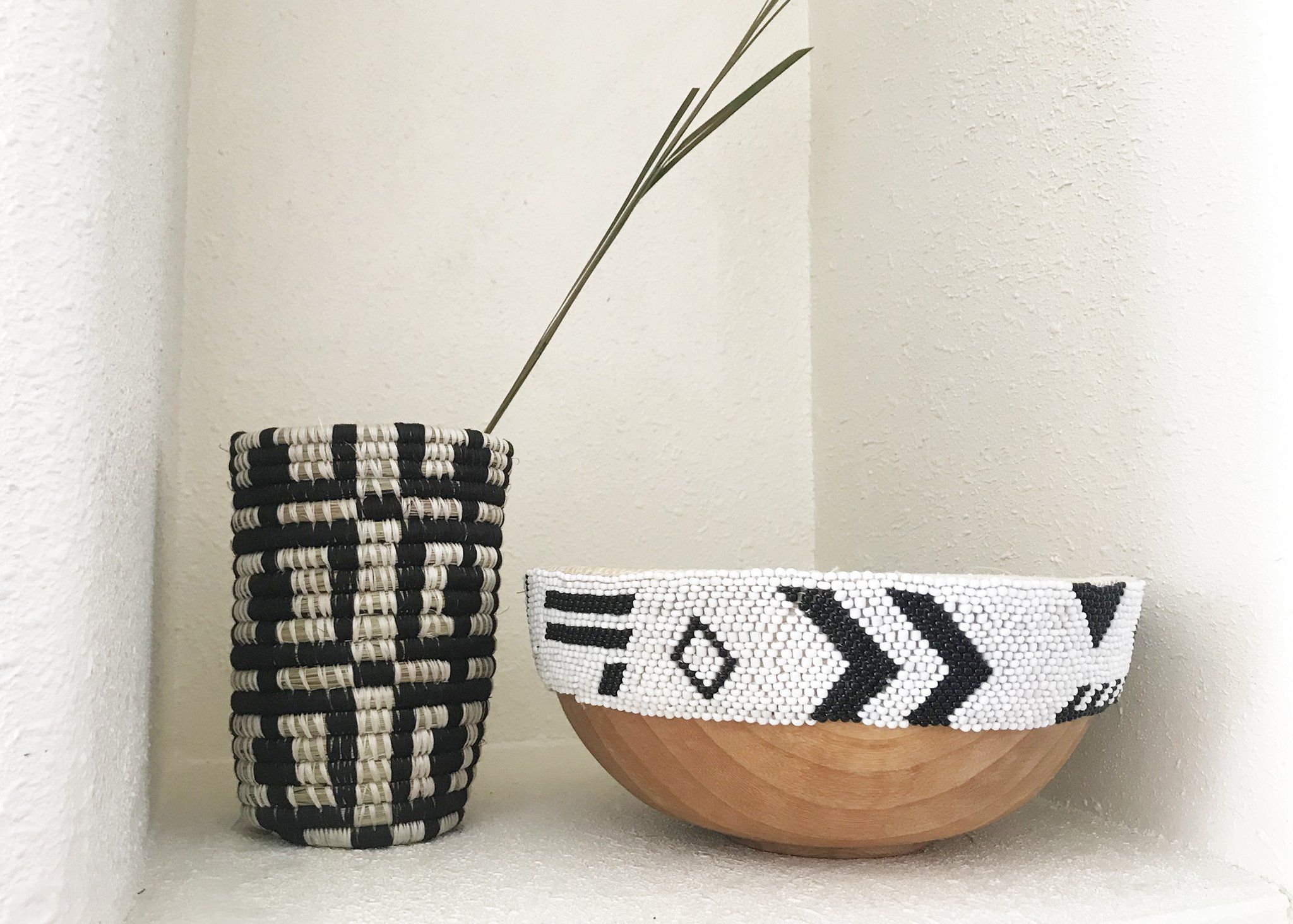 Medium Biko Beaded Wooden Bowl I thumbnail 6