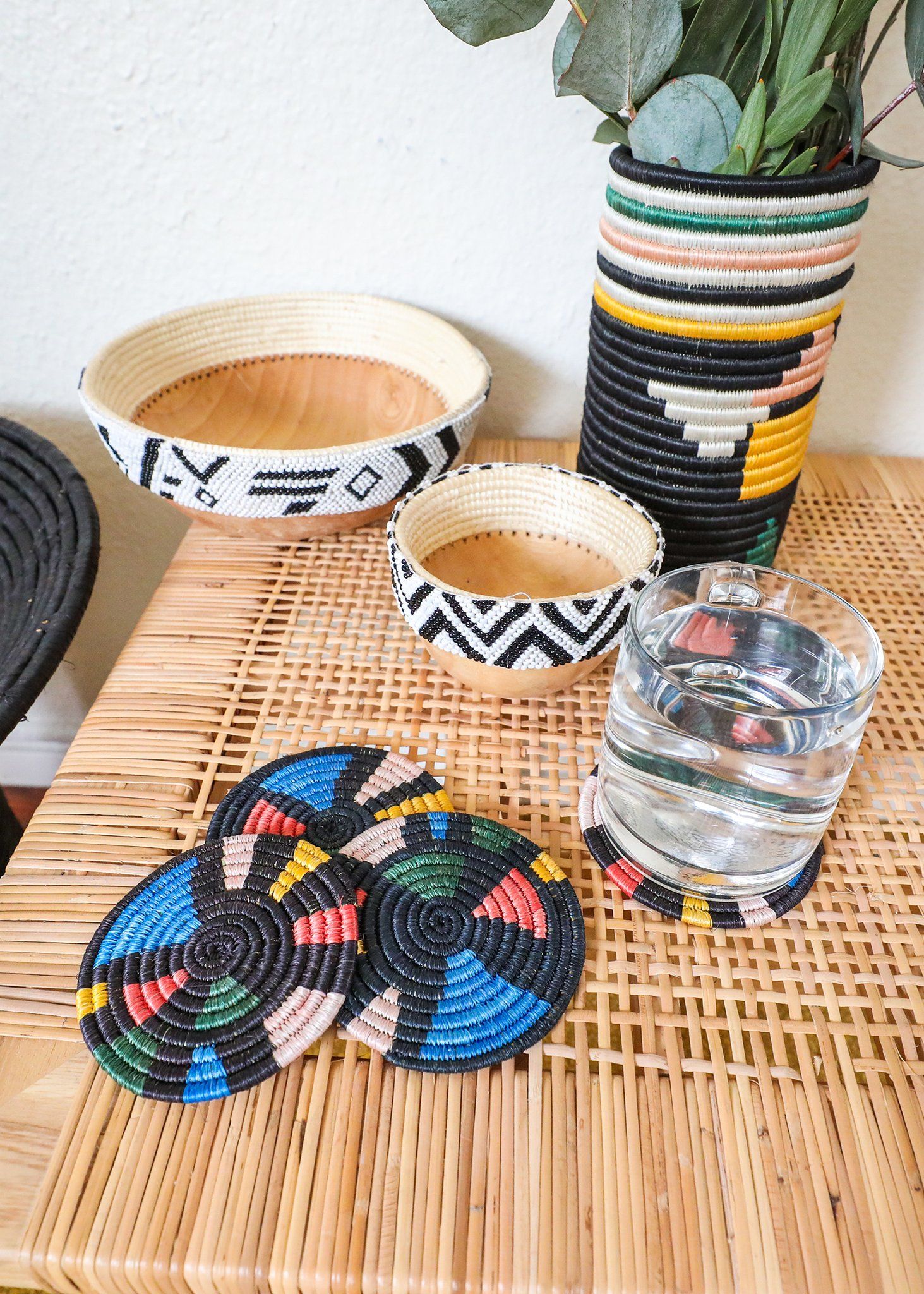 Medium Biko Beaded Wooden Bowl I thumbnail 4