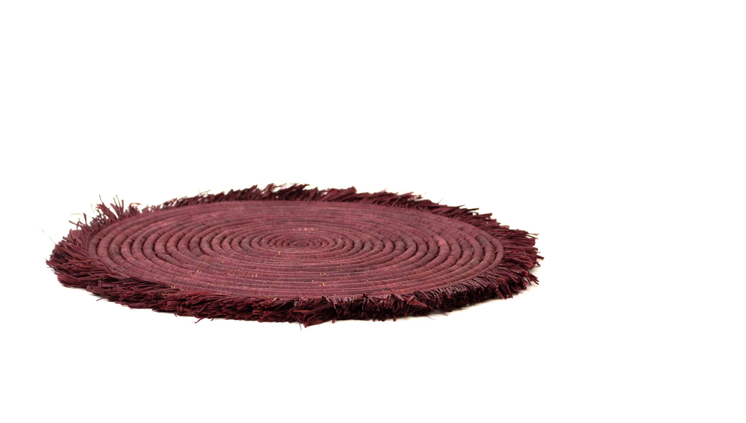Burgundy Large Fringed Charger thumbnail 2