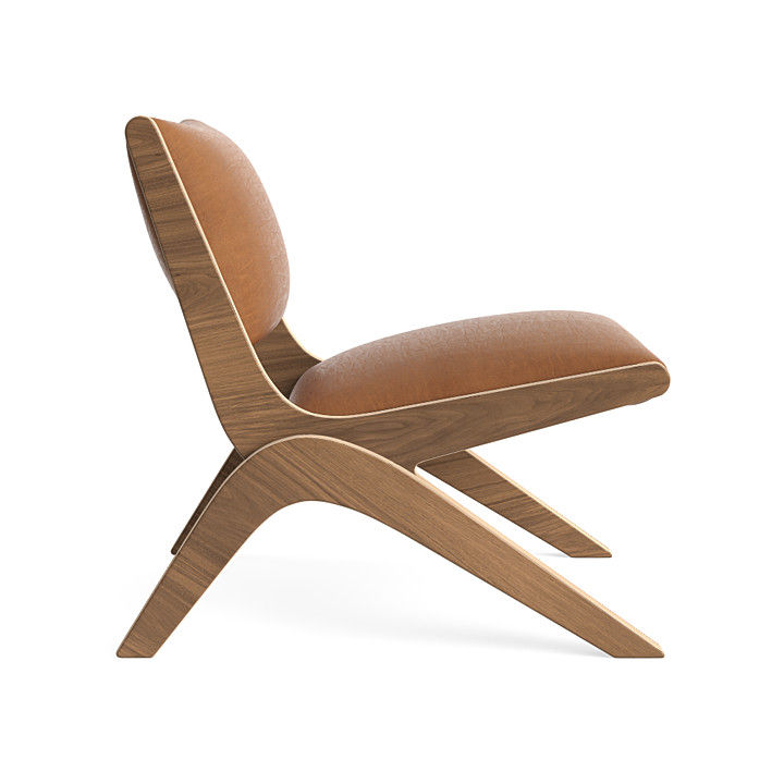 Espresso Arcadia Lounge Chair in Whiskey thumbnail 2