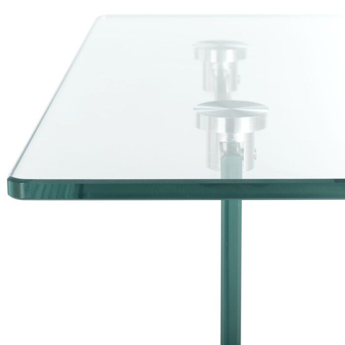 Kayley Glass Top Sled End Table with Storage thumbnail 4
