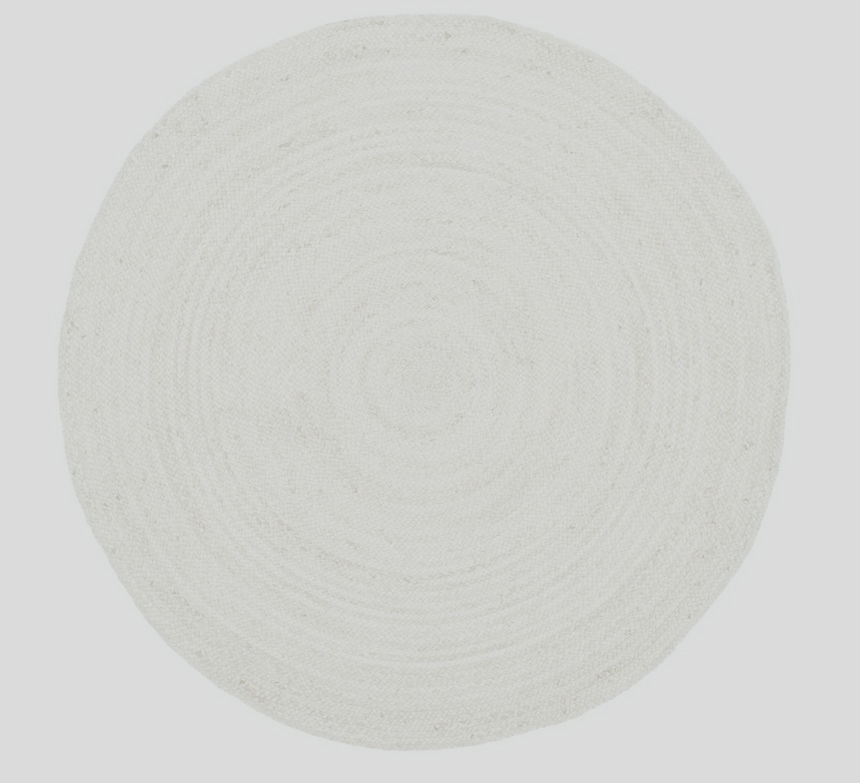 Malaysia Hand Braided Jute Off White Area Rug-7'x7' thumbnail 2