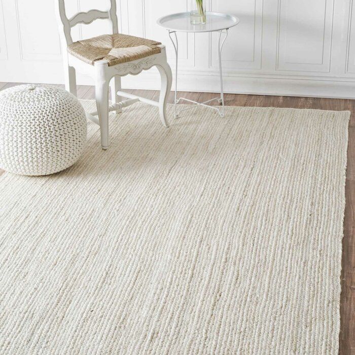 Malaysia Hand Braided Jute Off White Area Rug-6'x9' thumbnail 2